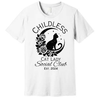 Childless Cat Lady Social Club Meme Cat Kamala Harris 2024 Premium T-Shirt