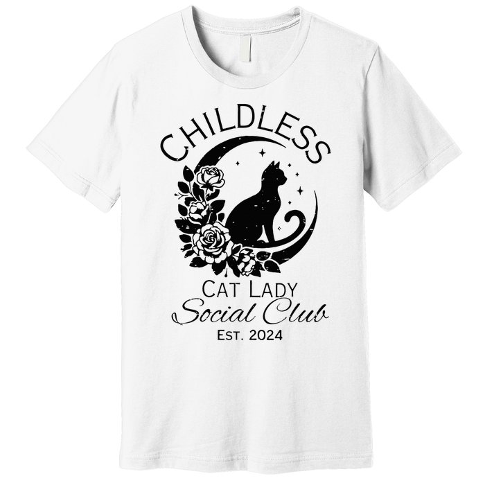 Childless Cat Lady Social Club Meme Cat Kamala Harris 2024 Premium T-Shirt