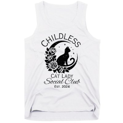 Childless Cat Lady Social Club Meme Cat Kamala Harris 2024 Tank Top