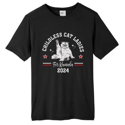 Childless Cat Ladies For Kamala Harris 2024 Election Tall Fusion ChromaSoft Performance T-Shirt