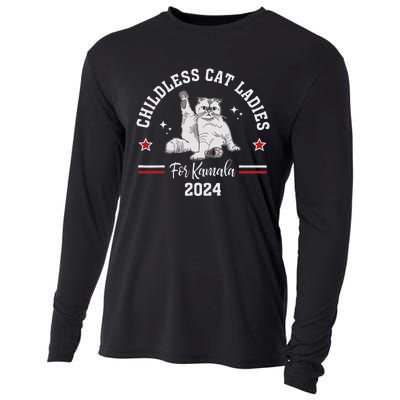 Childless Cat Ladies For Kamala Harris 2024 Election Cooling Performance Long Sleeve Crew