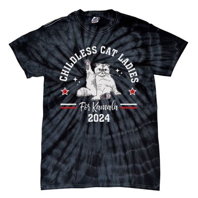 Childless Cat Ladies For Kamala Harris 2024 Election Tie-Dye T-Shirt