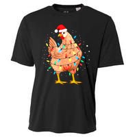 Chicken Christmas Lights Farm Animal Funny Xmas Cooling Performance Crew T-Shirt