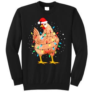 Chicken Christmas Lights Farm Animal Funny Xmas Sweatshirt