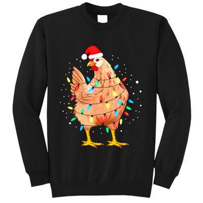 Chicken Christmas Lights Farm Animal Funny Xmas Sweatshirt