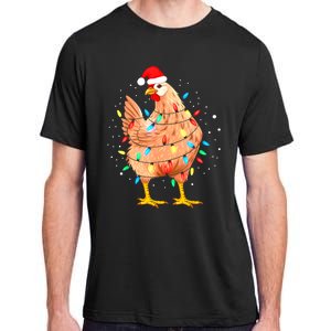 Chicken Christmas Lights Farm Animal Funny Xmas Adult ChromaSoft Performance T-Shirt