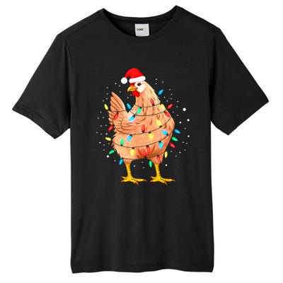 Chicken Christmas Lights Farm Animal Funny Xmas Tall Fusion ChromaSoft Performance T-Shirt