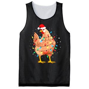 Chicken Christmas Lights Farm Animal Funny Xmas Mesh Reversible Basketball Jersey Tank