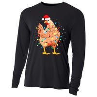 Chicken Christmas Lights Farm Animal Funny Xmas Cooling Performance Long Sleeve Crew