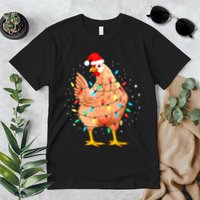 Chicken Christmas Lights Farm Animal Funny Xmas Premium T-Shirt