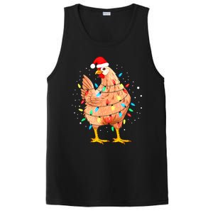 Chicken Christmas Lights Farm Animal Funny Xmas PosiCharge Competitor Tank