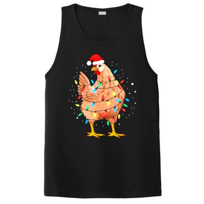 Chicken Christmas Lights Farm Animal Funny Xmas PosiCharge Competitor Tank