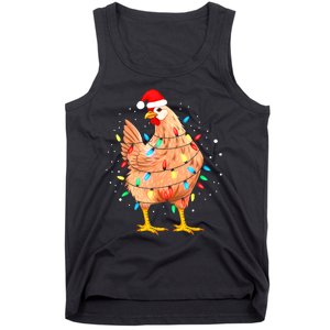 Chicken Christmas Lights Farm Animal Funny Xmas Tank Top