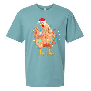 Chicken Christmas Lights Farm Animal Funny Xmas Sueded Cloud Jersey T-Shirt