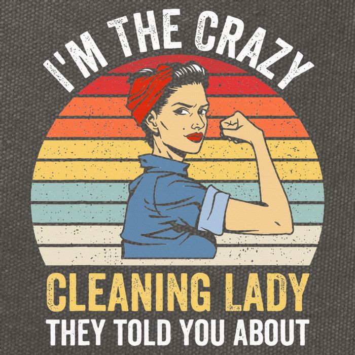 Crazy Cleaning Lady Housekeeper Housekeeping Maid Cotton Canvas Backpack