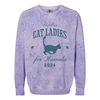 Childless Cat Ladies Against Fascism Feminist Colorblast Crewneck Sweatshirt