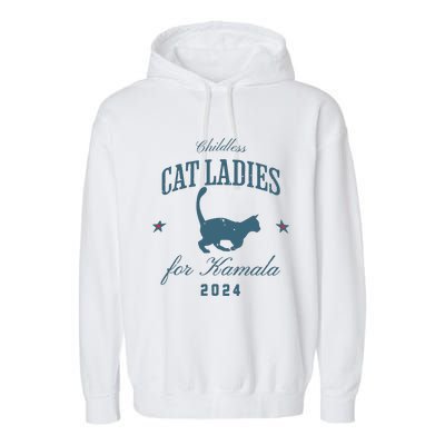 Childless Cat Ladies Against Fascism Feminist Garment-Dyed Fleece Hoodie