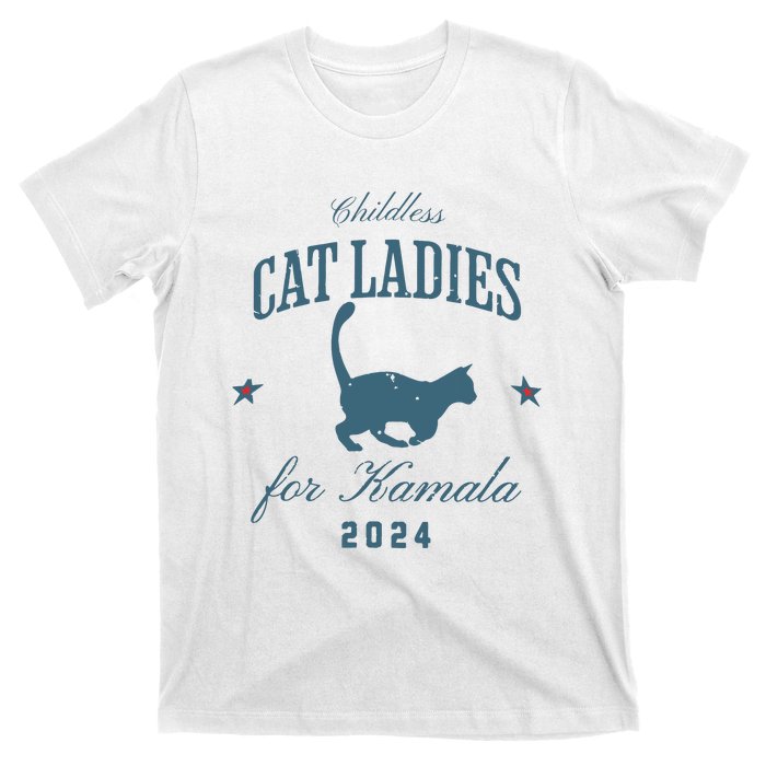 Childless Cat Ladies Against Fascism Feminist T-Shirt