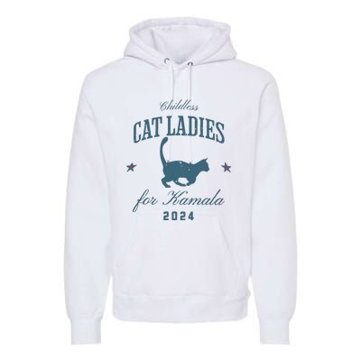 Childless Cat Ladies Against Fascism Feminist Premium Hoodie