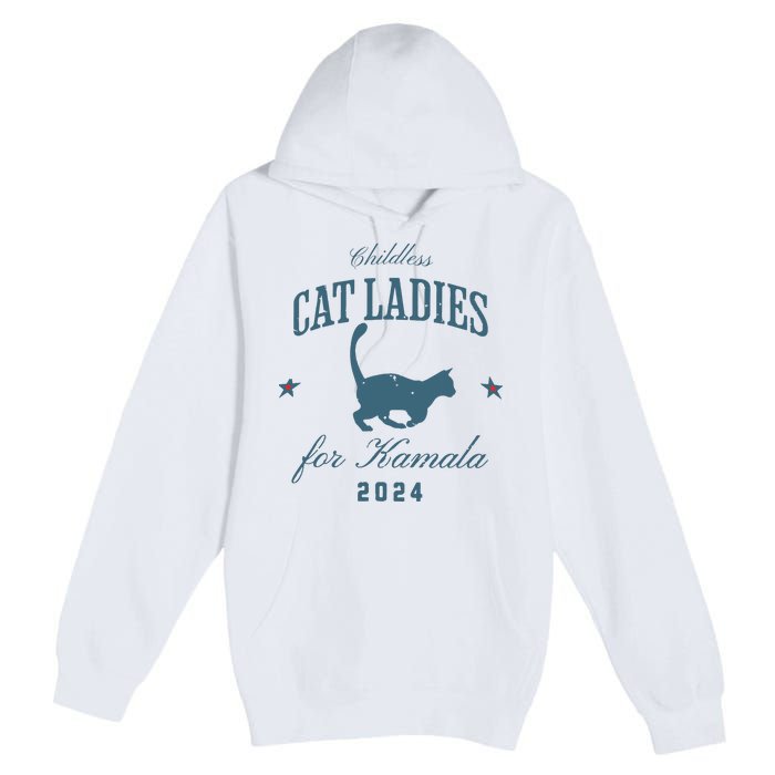 Childless Cat Ladies Against Fascism Feminist Premium Pullover Hoodie