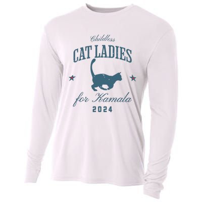 Childless Cat Ladies Against Fascism Feminist Cooling Performance Long Sleeve Crew