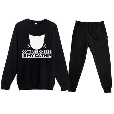 Cottage Cheese Lover Funny Cute Cat Gifts Premium Crewneck Sweatsuit Set