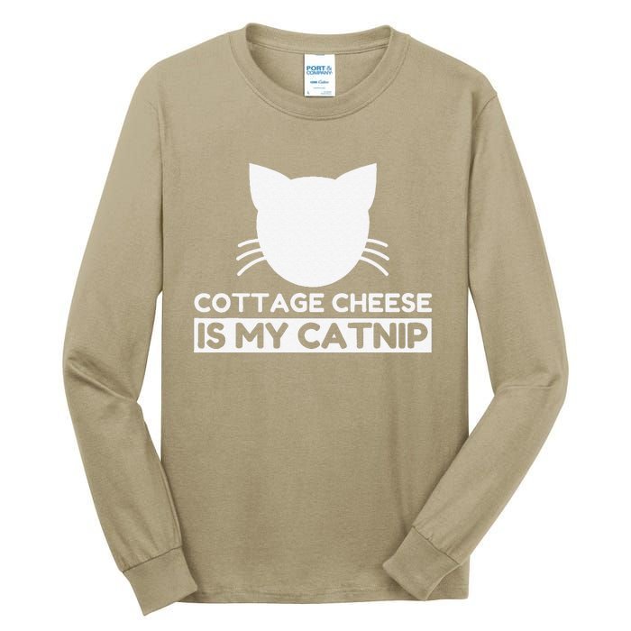 Cottage Cheese Lover Funny Cute Cat Gifts Tall Long Sleeve T-Shirt