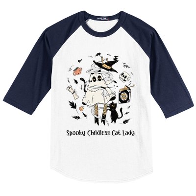 Childless Cat Ladies Cat Karma Retro Funny Baseball Sleeve Shirt