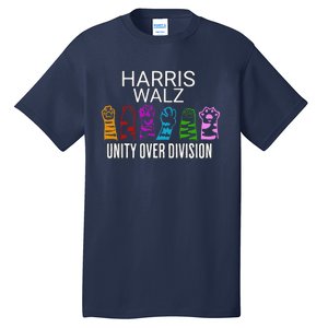 Childless Cat Lady Unity Over Division Harris 2024 Cat Hand Tall T-Shirt