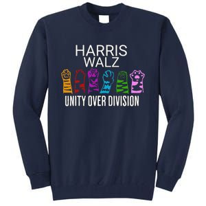 Childless Cat Lady Unity Over Division Harris 2024 Cat Hand Tall Sweatshirt