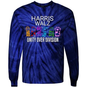 Childless Cat Lady Unity Over Division Harris 2024 Cat Hand Tie-Dye Long Sleeve Shirt