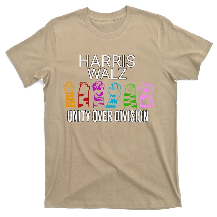 Childless Cat Lady Unity Over Division Harris 2024 Cat Hand T-Shirt