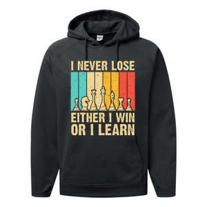 Cool Chess Lover Art For Novelty Chess Player Performance Fleece Hoodie