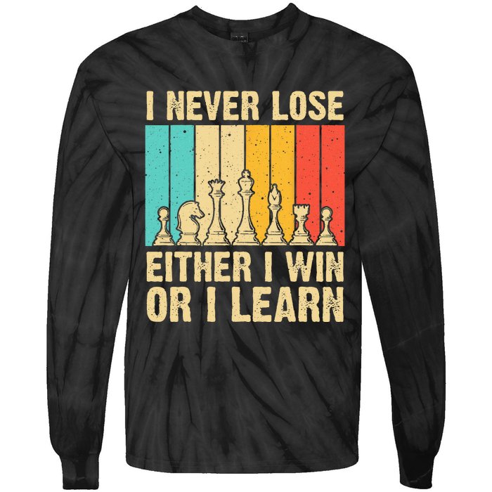 Cool Chess Lover Art For Novelty Chess Player Tie-Dye Long Sleeve Shirt