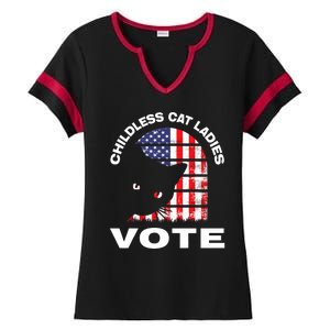 Childless Cat Ladies Vote Retro Ladies Halftime Notch Neck Tee