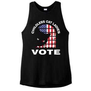 Childless Cat Ladies Vote Retro Ladies PosiCharge Tri-Blend Wicking Tank