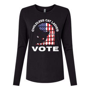 Childless Cat Ladies Vote Retro Womens Cotton Relaxed Long Sleeve T-Shirt