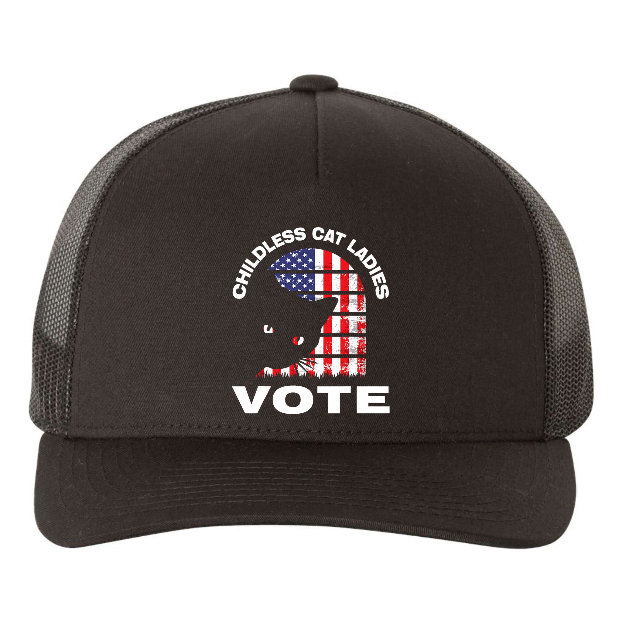 Childless Cat Ladies Vote Retro Yupoong Adult 5-Panel Trucker Hat