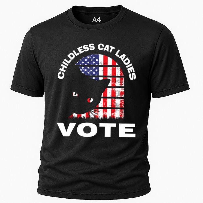 Childless Cat Ladies Vote Retro Cooling Performance Crew T-Shirt