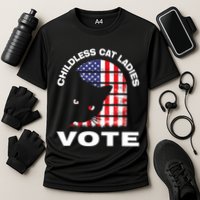 Childless Cat Ladies Vote Retro Cooling Performance Crew T-Shirt