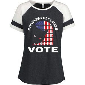 Childless Cat Ladies Vote Retro Enza Ladies Jersey Colorblock Tee