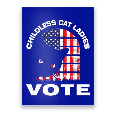 Childless Cat Ladies Vote Retro Poster