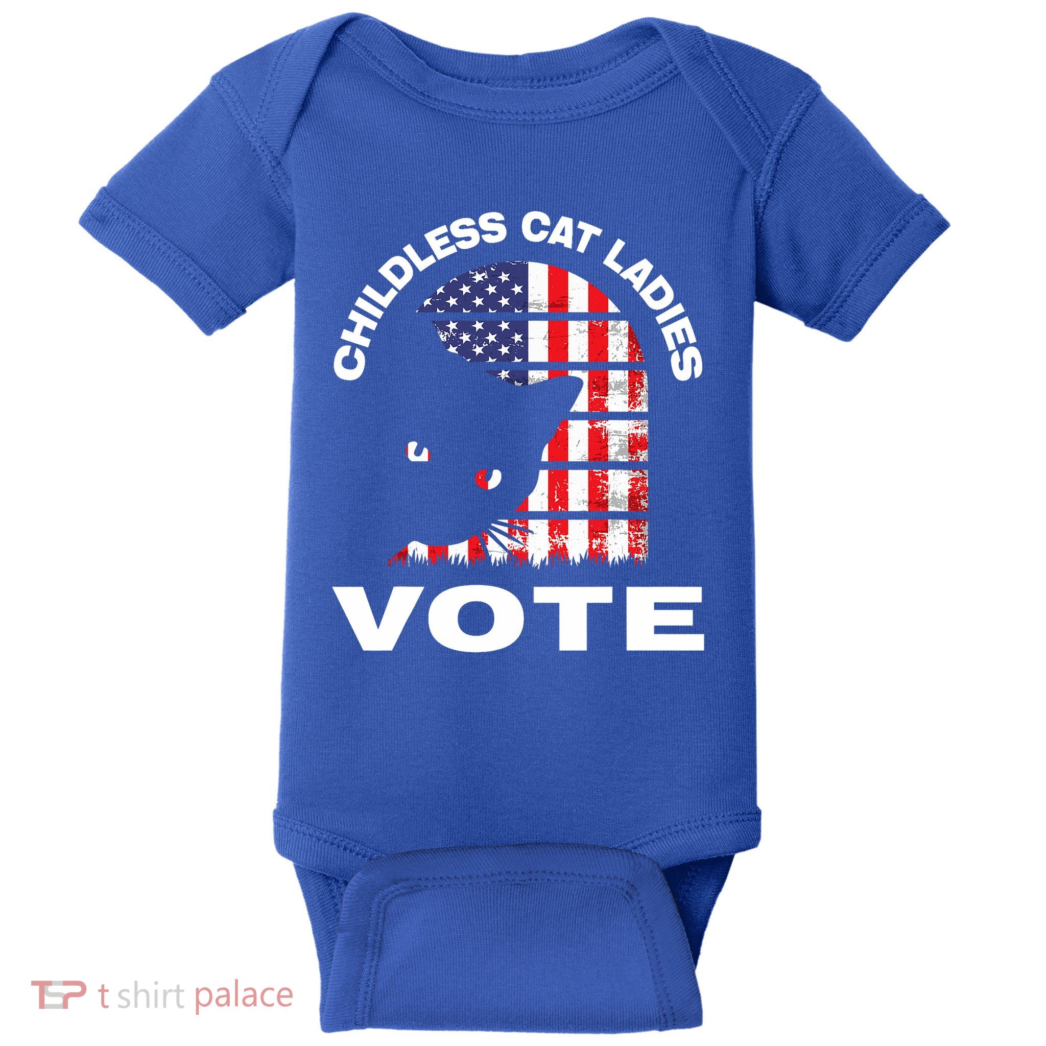 Childless Cat Ladies Vote Retro Baby Bodysuit