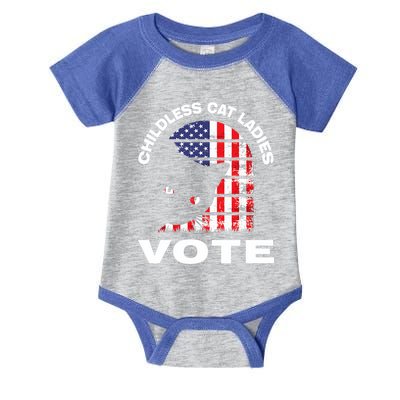 Childless Cat Ladies Vote Retro Infant Baby Jersey Bodysuit