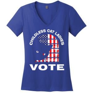 Childless Cat Ladies Vote Retro Women's V-Neck T-Shirt