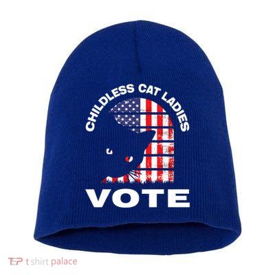Childless Cat Ladies Vote Retro Short Acrylic Beanie