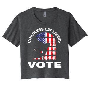 Childless Cat Ladies Vote Retro Women's Crop Top Tee