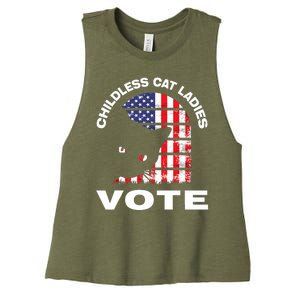 Childless Cat Ladies Vote Retro Women's Racerback Cropped Tank