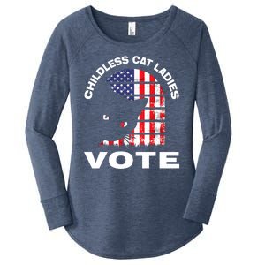 Childless Cat Ladies Vote Retro Women's Perfect Tri Tunic Long Sleeve Shirt