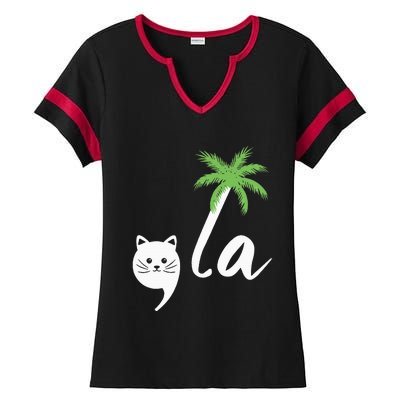 Coconut Comma La Childless Cat Lady 2024 Ladies Halftime Notch Neck Tee